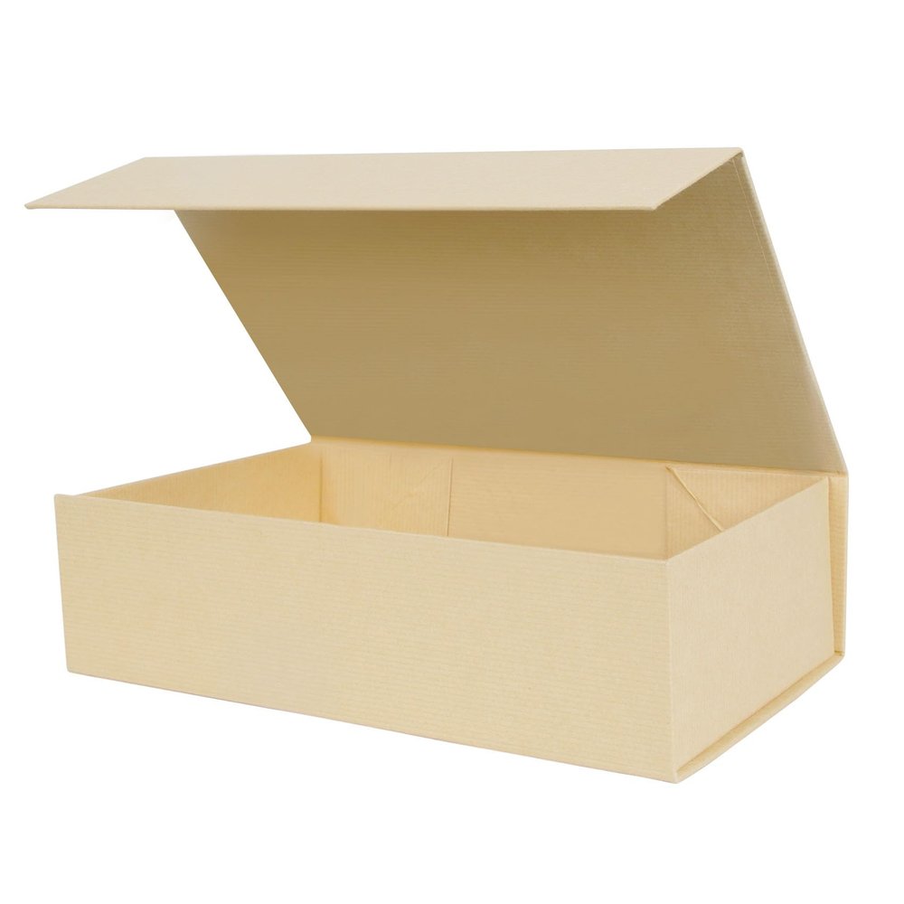 Aimyoo Striped Brown Collapsible Gift Box with Magnetic Closure Lids 10.5x7x3 in, Medium Bridesmaid Groomsman Proposal Boxes, Rectangle Present Box for Graduation Birthday Storage (1 Pack)