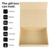 Aimyoo Striped Brown Collapsible Gift Box with Magnetic Closure Lids 10.5x7x3 in, Medium Bridesmaid Groomsman Proposal Boxes, Rectangle Present Box for Graduation Birthday Storage (1 Pack) view 4
