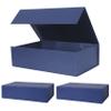 Aimyoo Navy Blue Collapsible Gift Box with Magnetic Closure Lids 10.5x7x3 in, Bridesmaid Groomsmen Proposal Box, Medium Rectangle Box for Present Graduation Storage 3 Pack view 1