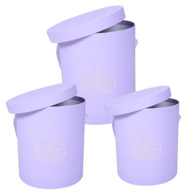 Cabilock 3pcs Boxes Flower Bucket Set Clear Packaging Bags Red Outfit Red Suits Paper Planter Bucket Clear Flower Bouquet Bag Flower Bouquet Bags Floral Treat Bags Box Purple Cardboard