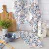 Kitchen Towels Microfiber Cleaning Cloths, Abstract Geometric Teal Orange Gradient China Soft Dish Towels for Kitchen, Pack of 2 Absorbent Hand Towels Reusable Tea Towels,Bar Towels,18x28 Inch view 3