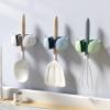 AMNGYOOK 3PCS Mop Broom Holder, Adhesive Mop and Broom Holder Wall Mount Broom Gripper Holds With Hooks For Bathroom Kitchen (Green) view 4
