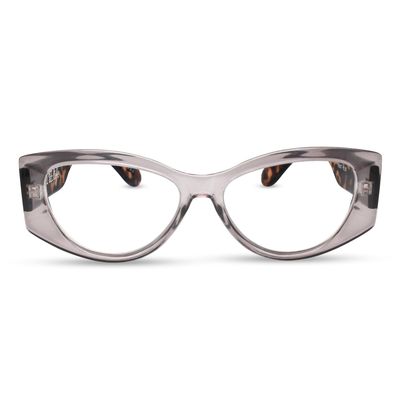 2SeeLife Oversized Cateye Reading Glasses for Women  MediumWide Fit, Durable & Sturdy Frame, Trendy Premium Cateye Readers, Clear Gray, +4.00