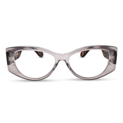 2SeeLife Oversized Cateye Reading Glasses for Women  MediumWide Fit, Durable & Sturdy Frame, Trendy Premium Cateye Readers, Clear Gray, +3.50