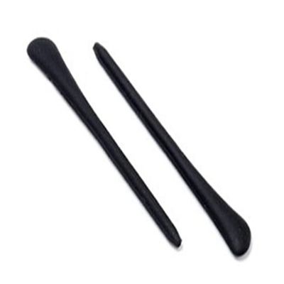 Caulo Silicone Rubber Round Hole Anti-Slip Ear Sock Pieces Tube Wire Needle Temple Sleeves for Glass Sunglass Frames TT011 (Black - 1 Pair)
