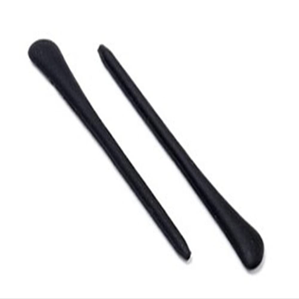 Caulo Silicone Rubber Round Hole Anti-Slip Ear Sock Pieces Tube Wire Needle Temple Sleeves for Glass Sunglass Frames TT011 (Black - 1 Pair)