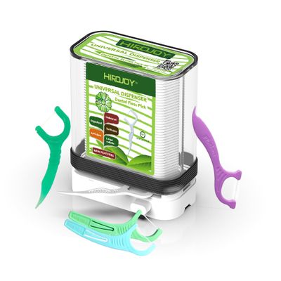 Dental Floss Pick Holder, Floss Pick Dispenser with 90 Unflavored Floss Picks for Cleaning Teeth, Travel Floss Picks Case Flosser Dispenser, Anti Dust Tooth Pick Flosser Holder