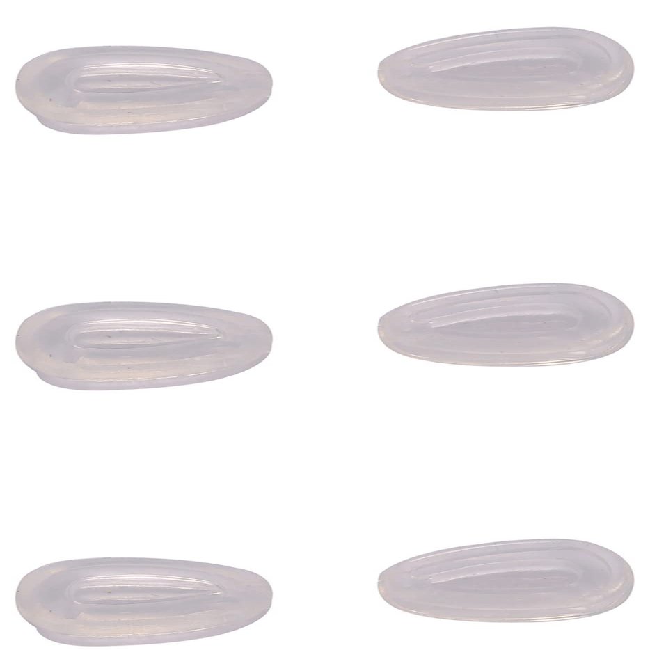 Caulo Silicon Rubber Airbag Push On Nose Pads Compatible w Oakley Glasses Sunglasses OX3122 OX5126 OX5115 OX5118 OO9174 OO4082 OO6017 OO6018 OO4086 OO4054 OO4079 etc (Clear - 3 Pairs)