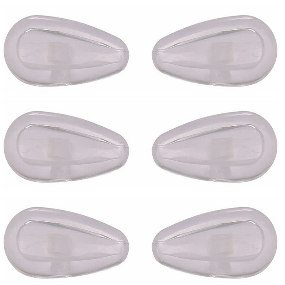 Caulo Silicon Rubber Screw in Airbag Nose Pads Compatible w Oakley Glasses Sunglasses Tincup OX3184 OX5094 OX5099 Wingfold OX5100 OX5101 Conductor etc. (Clear - 3 Pairs)