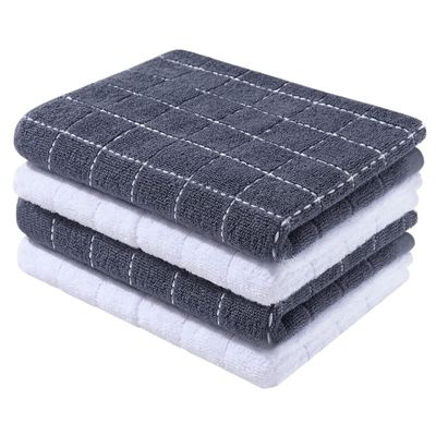 100% Cotton Dishcloth for Kitchen and Home Ultra Soft and Absorbent Kitchen Towel Reusable Cleaning Cloth Tools (Color : 4pcs-02)