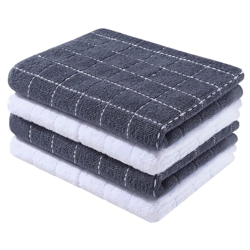 100% Cotton Dishcloth for Kitchen and Home Ultra Soft and Absorbent Kitchen Towel Reusable Cleaning Cloth Tools (Color : 4pcs-02)