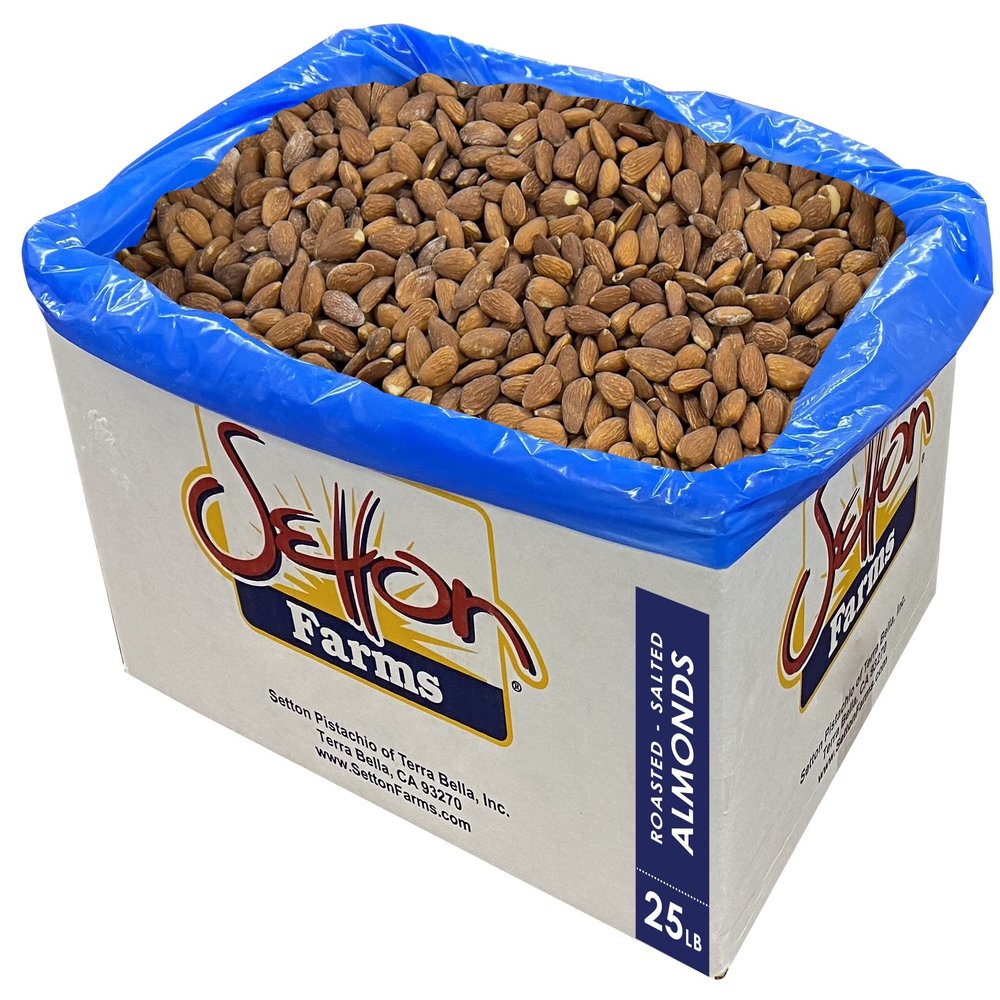 Almonds Roasted Salted, 25 Lbs. Bulk Case, Kosher