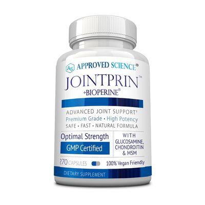 Approved Science Jointprin - Joint Support Supplement - Glucosamine, MSM, Chondroitin, Turmeric, Boswellia, BioPerine - 3 Month Supply