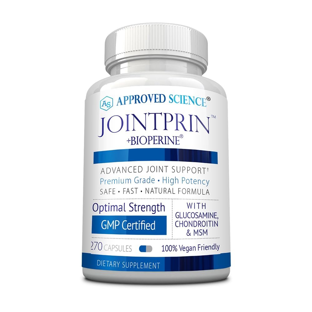 Approved Science Jointprin - Joint Support Supplement - Glucosamine, MSM, Chondroitin, Turmeric, Boswellia, BioPerine - 3 Month Supply
