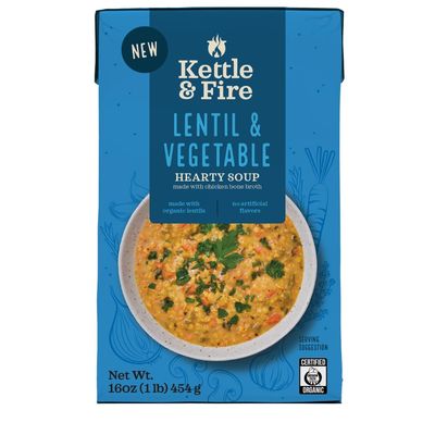 Kettle & Fire Organic Lentil & Vegetable Hearty Soup, 16 Oz