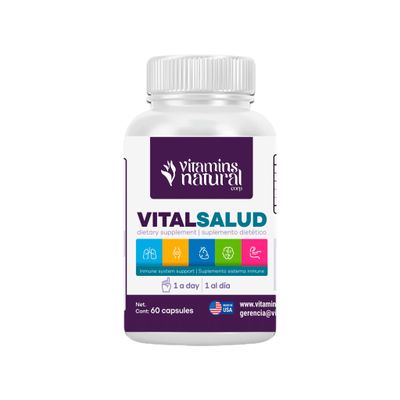 VITAMINS NATURAL CORP Vital Salud Boost Your Immune System and Soothe Varicose Veins with 100% Organic Nopal and L-Carnitine