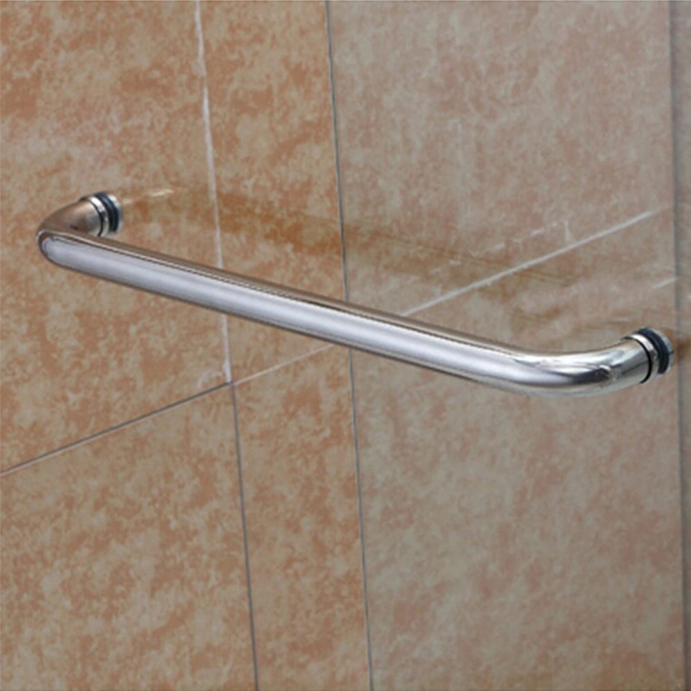 DAMSLY Shower Door Handle Stainless Steel Silver, Bathroom Glass Door Grab Bar Knob Towel Bar, Hole to Hole Center 300mm/400mm/450mm/500mm/600mm (Size : 300mm-325mm)