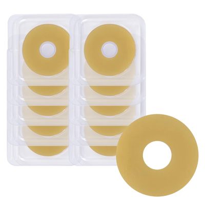 10Pcs Thick Ostomy Barrier Rings, 4mm Moldable Ostomy Rings, Hydrocolloid Skin Extender Rings for Colostomy Bags,Sting-Free Ostomy Supplies