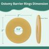10Pcs Thick Ostomy Barrier Rings, 4mm Moldable Ostomy Rings, Hydrocolloid Skin Extender Rings for Colostomy Bags,Sting-Free Ostomy Supplies view 2