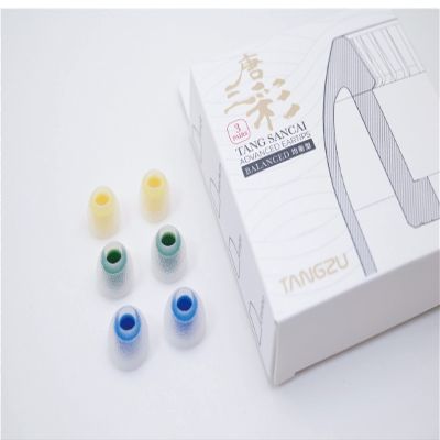 Linsoul TANGZU Tang Sancai in Ear Monitor Ear Plugs, 3 Pairs, Matte Texture Straight Tooth Grooves Eartips for IEMs, in-Ear Earphone, Audiophile Musician (S/M/L)