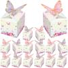 Qilery 24 Pcs Butterfly Party Favor Treat Boxes Pink and Purple Floral Goodie Gable Candy Box Gift Boxes Paper Butterfly Decorations for Birthday Party Supplies Chocolate Present Wedding Baby Shower view 1