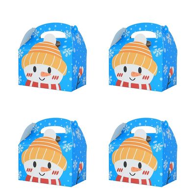 3D Christmas Treat Boxes, 25Pcs Goody Gift Boxes for Holiday Xmas Presents Paper Boxes, Party Favor Supplies, Candy Treat Cardboard Cookie Wrapping Boxes (Elf, Santa, Snowman) - Blue