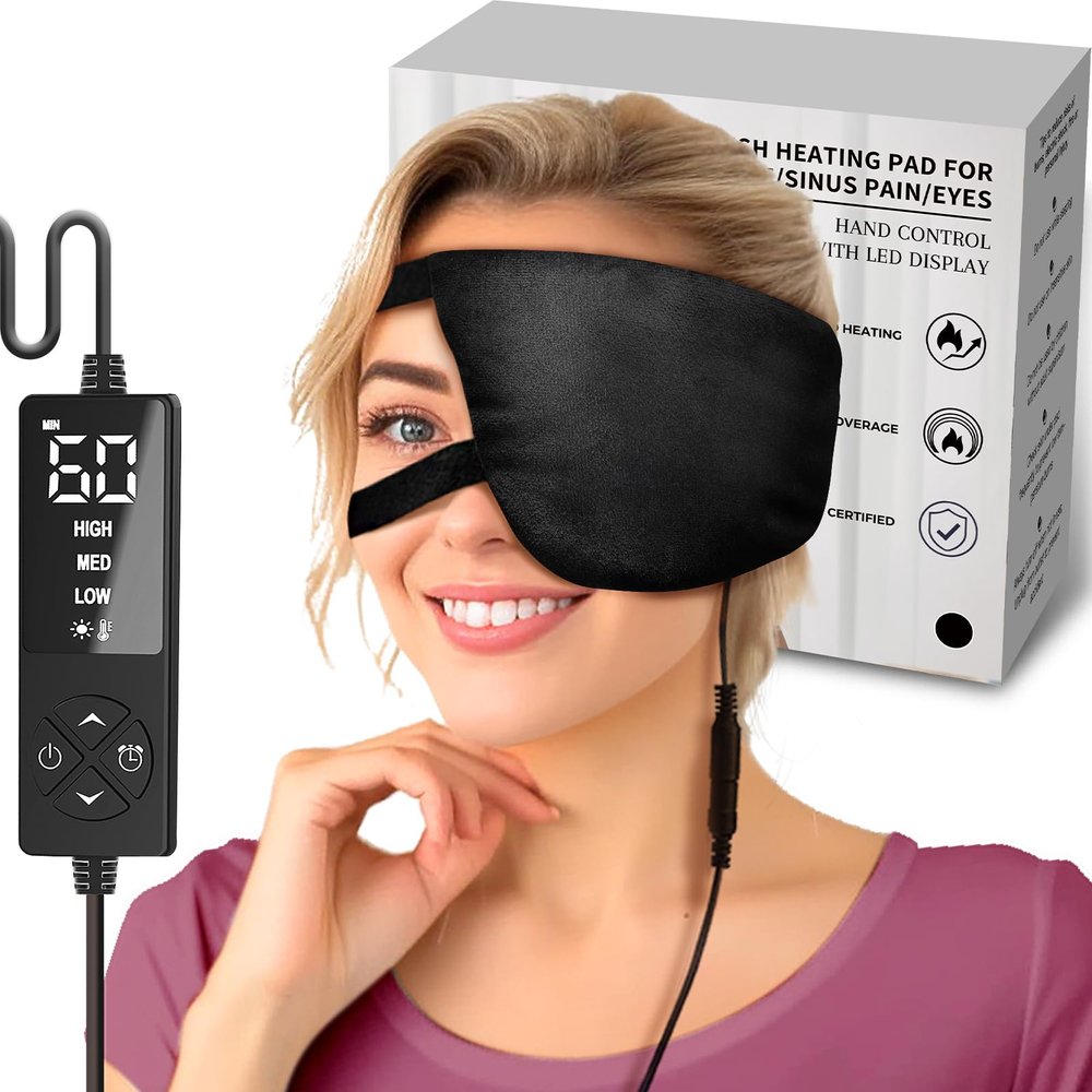 CREATRILL Single Eye Compress Moist Heat for Stye Eye Treatment, Electric Eye Heating Pad Hot Chalazion Eye Compress Heated Eye Patch Mask for One Eye Stye Blepharitis Cure Dry Eyes Relief