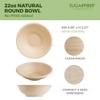 [500 SET]Sugarfiber by Harvest Pack 22oz Round PFAS Free Compostable Bowls with PLA coating with PET Lid -Heavy-Duty Eco-Friendly Disposable Bagasse Sugarcane Bowl for Meal Prep view 2