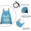 Lady & Home 10 Pieces Bridesmaid Drawstring Bag, Bride Squad Drawstring Bag for Bachelorette Party Gift(Turquoise) view 4