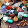 0.7Lb Natural Polished Gemstones and Rocks (25+PCs), Amethyst Cluster, Selenite & Tourmaline Included, Bulk Tumbled Crystals and Stone (0.6-1.2 320g) view 2