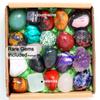 0.7Lb Natural Polished Gemstones and Rocks (25+PCs), Amethyst Cluster, Selenite & Tourmaline Included, Bulk Tumbled Crystals and Stone (0.6-1.2 320g) view 4