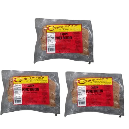 Comeaux's Pork Boudin (Pack Of 3) - Authentic Cajun Delight, Perfect for Any Meal, Perfect for grilling and Frying, Geaux Eat More Boudin