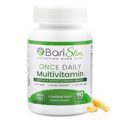 BariSlim Once Daily Bariatric Multivitamin Capsule - Iron-Free Formula - Bariatric Vitamin and Supplement for Post Surgery, Including Gastric Bypass and Gastric Sleeve | 90-Day Supply