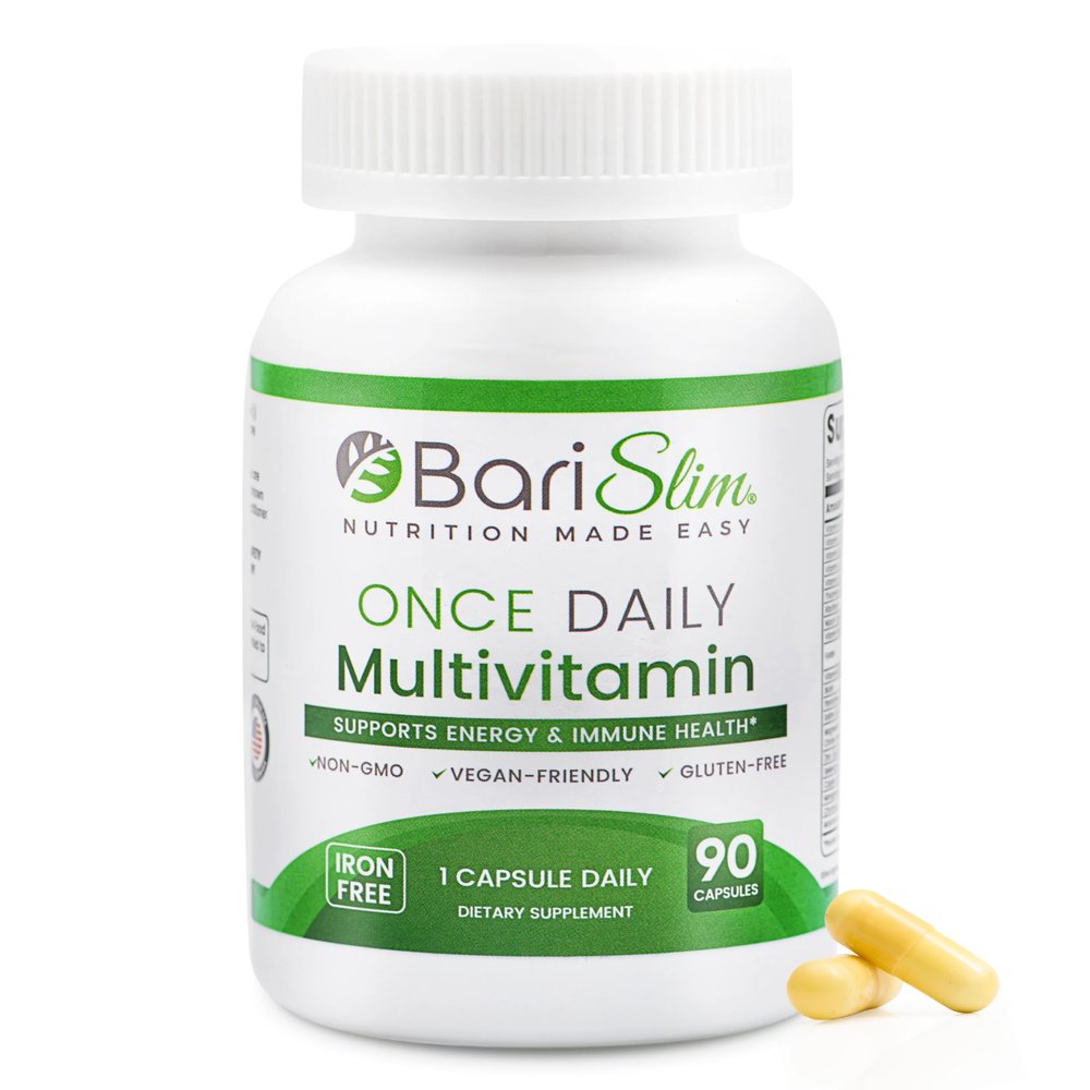 BariSlim Once Daily Bariatric Multivitamin Capsule - Iron-Free Formula - Bariatric Vitamin and Supplement for Post Surgery, Including Gastric Bypass and Gastric Sleeve | 90-Day Supply