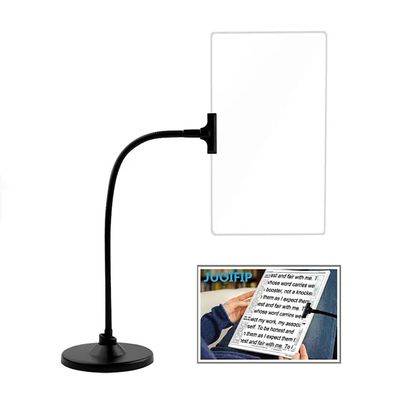 4X Seniors Reading Magnifying Glass, 10"x6" Flexible Gooseneck Magnifying, Large Page Magnifier with Stand and Thick Base, for Reading Small Prints & Low Vision Seniors with Aging Eyes