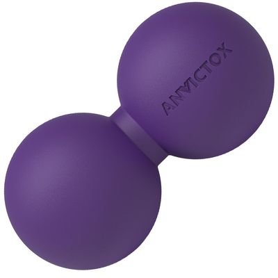ANVICTOX Peanut Massage Ball,Double Lacrosse Ball for Neck and Back,Medium Density Myofascial Release Massager Ball for Deep-Tissue Massage Muscle Knots Yoga Therapy(Purple)