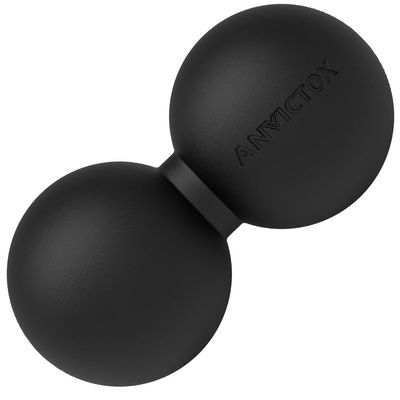 ANVICTOX Peanut Massage Ball,Double Lacrosse Ball for Neck Sore Muscles,Medium Density Myofascial Release Massager Ball for Deep-Tissue Massage Muscle Knots Yoga Therapy(Black)
