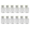 12PCS 15ML 0.5OZ Transparent Empty Pill Bottles with White Screw Cap Solid Powder Holder Storage Box Refillable Portable Durable Container Jar Pot for Travel Daily Life