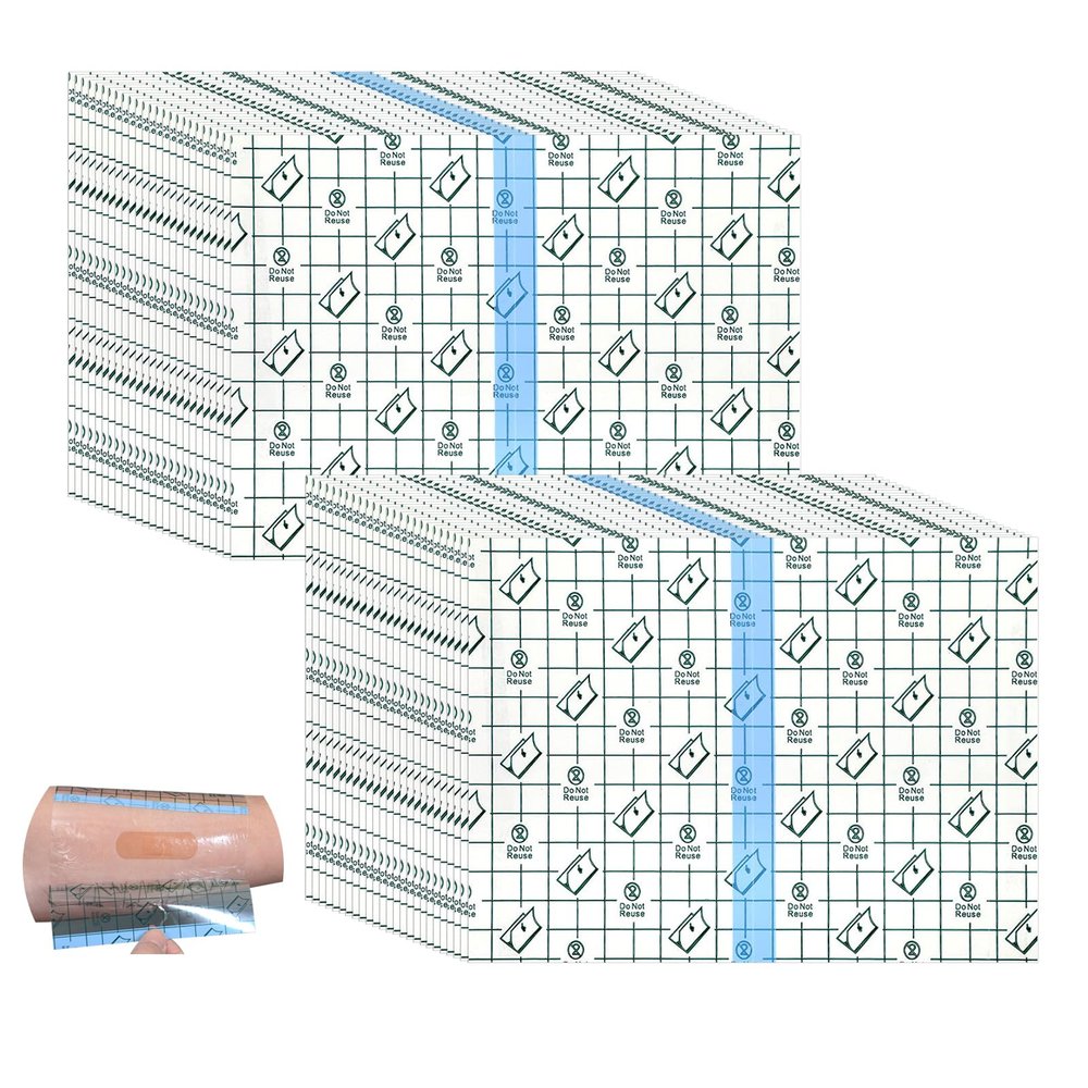 50 Pieces Transparent Stretch Adhesive Bandage Large Waterproof Transparent Film for Tattoo Initial Healing and Skin Repair (4x5 Inch)