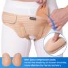 VELPEAU Hernia Belt for Men & Women - Bilateral/Double Inguinal, Groin Hernia Support Truss Underwear Briefs, Pain Relief Recovery Adjustable Strap with 2 Removable Medical Compression Pads (Khaki, M) view 3