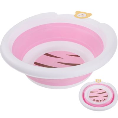 Healifty Collapsible Dish Tub Bowl Portable Sink Wash Dish Basin Foldable Laundry Tub Face Washing Basin Camping Dish Washing Tub for Kitchen Sink Pink