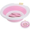 Healifty Collapsible Dish Tub Bowl Portable Sink Wash Dish Basin Foldable Laundry Tub Face Washing Basin Camping Dish Washing Tub for Kitchen Sink Pink view 1