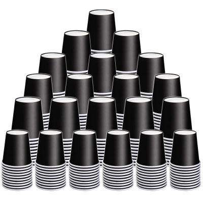 Huaiid 300 Count 3 Oz Mouthwash Cups, Black Disposable Bathroom Cups, Disposable Paper Cups, Small Disposable Cup, Espresso Cup for Party Travel Picnic BBQ