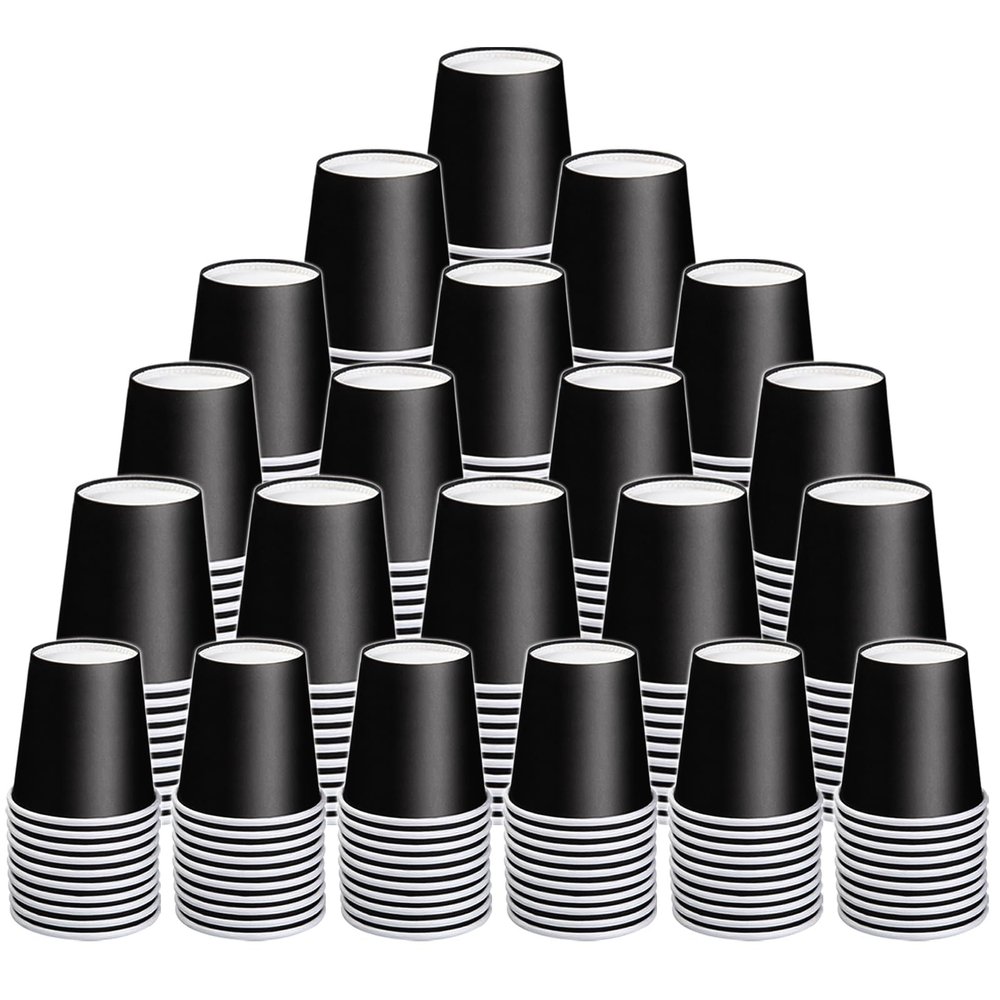 Huaiid 300 Count 3 Oz Mouthwash Cups, Black Disposable Bathroom Cups, Disposable Paper Cups, Small Disposable Cup, Espresso Cup for Party Travel Picnic BBQ