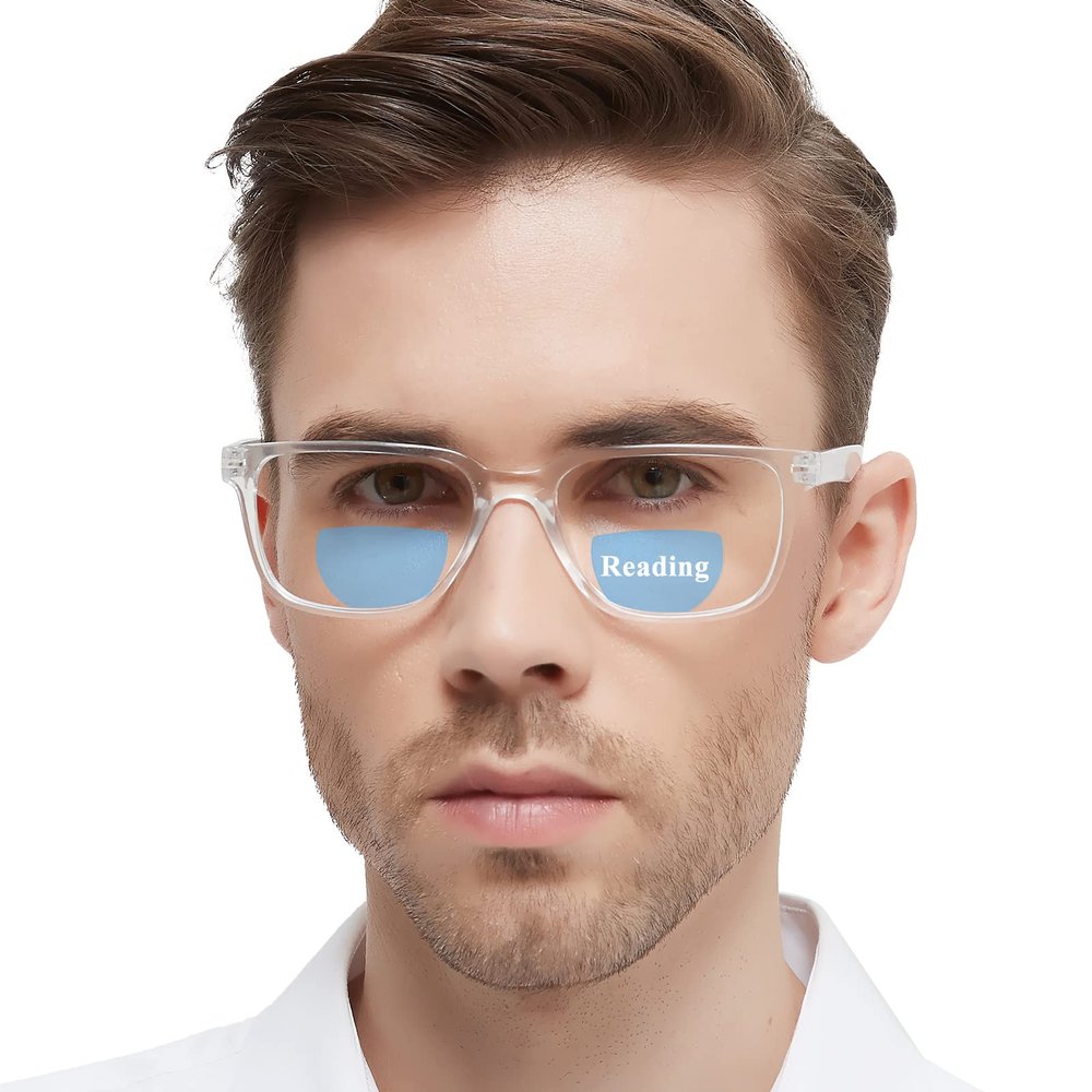 WEMOOTANTS Bifocal Reading Glasses 2.75 Men Large Blue Light Computer Readers 1.0 1.25 1.5 1.75 2.0 2.25 2.5 2.75+ 3.0 3.25 3.5 (Clear 275)