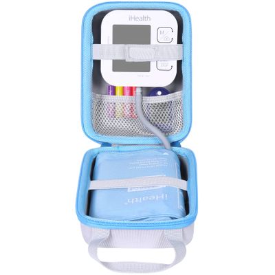 Aenllosi Hard Storage Case Replacement for iHealth Track Smart Upper Arm Blood Pressure Monitor,Holder for Batteries & Fingertip Oximeter(Case Only)