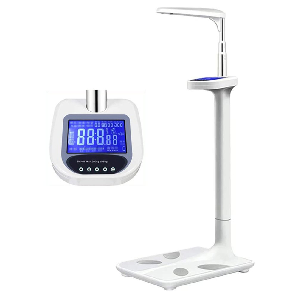 Professional Digital Physician Scale, Ultrasonic Height and Weight Scale, Body Composition Analyzer, Height Measuring Instrument, for Medical Institutions/Schools, 441 Ib (200 Kg)