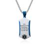 MZZJ Personalized Medical Alert ID Emergency Jewelry Military Silver Blue Stainless Steel Hexagon Dog Tag Pendant Necklaces for Men Women,First Aid Health Monitoring Emergency ID Necklace view 1