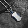 MZZJ Personalized Medical Alert ID Emergency Jewelry Military Silver Blue Stainless Steel Hexagon Dog Tag Pendant Necklaces for Men Women,First Aid Health Monitoring Emergency ID Necklace view 3