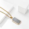MZZJ Penicillin Allergy Engraved Medical Alert ID Necklace Military Style Gold Plated Stainless Steel Striped Dog Tag Pendant Necklaces,Outdoor Allergy First Aid ID SOS Necklaces for Teens Adult view 4